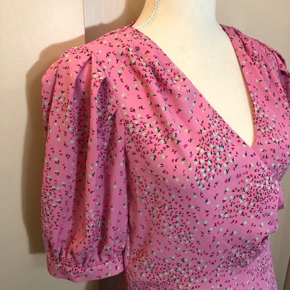 Kate Spade Meadow pink floral faux wrap dress NWOT - Picture 7 of 16
